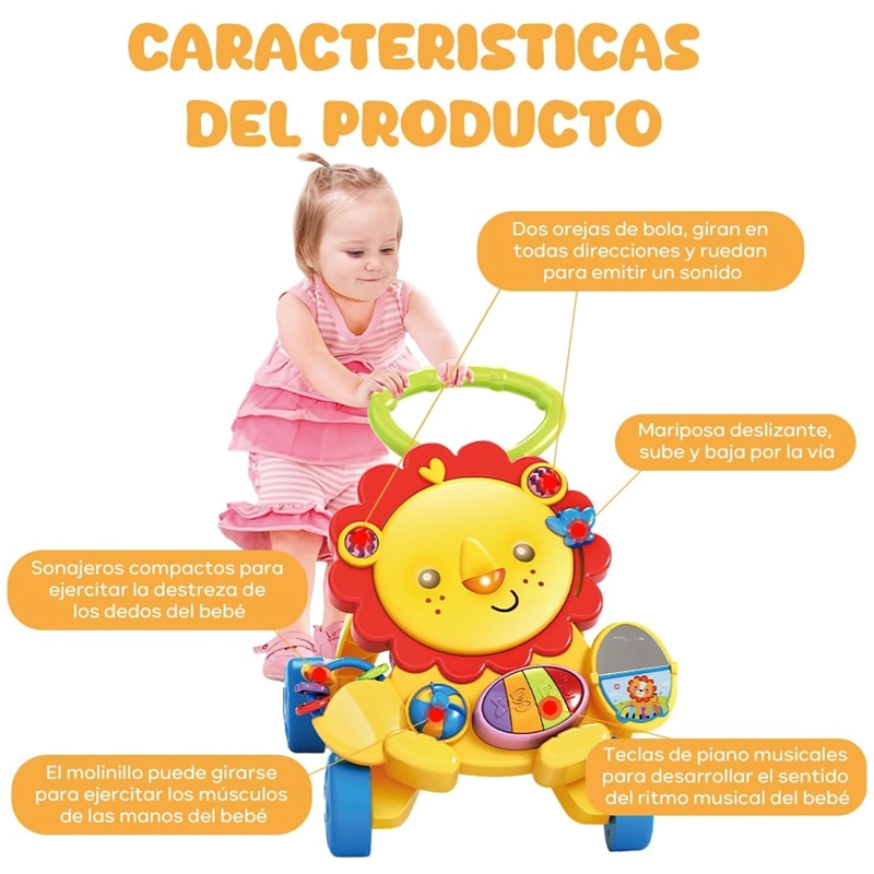 CAMINADOR ANDADERA LEÓN PIANO MUSICAL PARA BEBES - 4