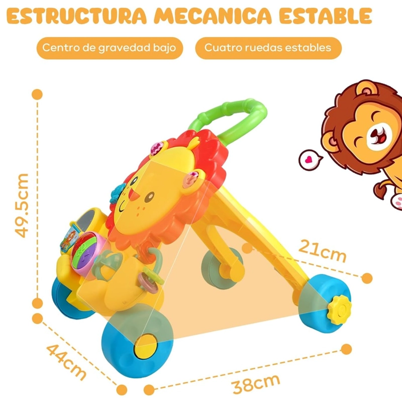 CAMINADOR ANDADERA LEÓN PIANO MUSICAL PARA BEBES - 6