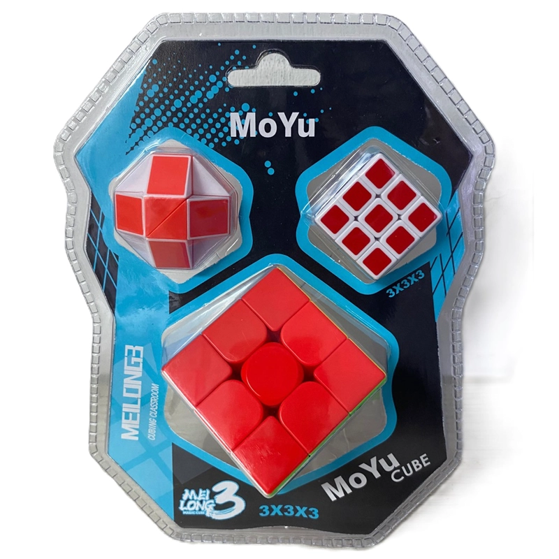 PACK X3 CUBOS DE RUBIK MOYU 3X3 + SERPIENTE RUBIK MEILONG3 - 1