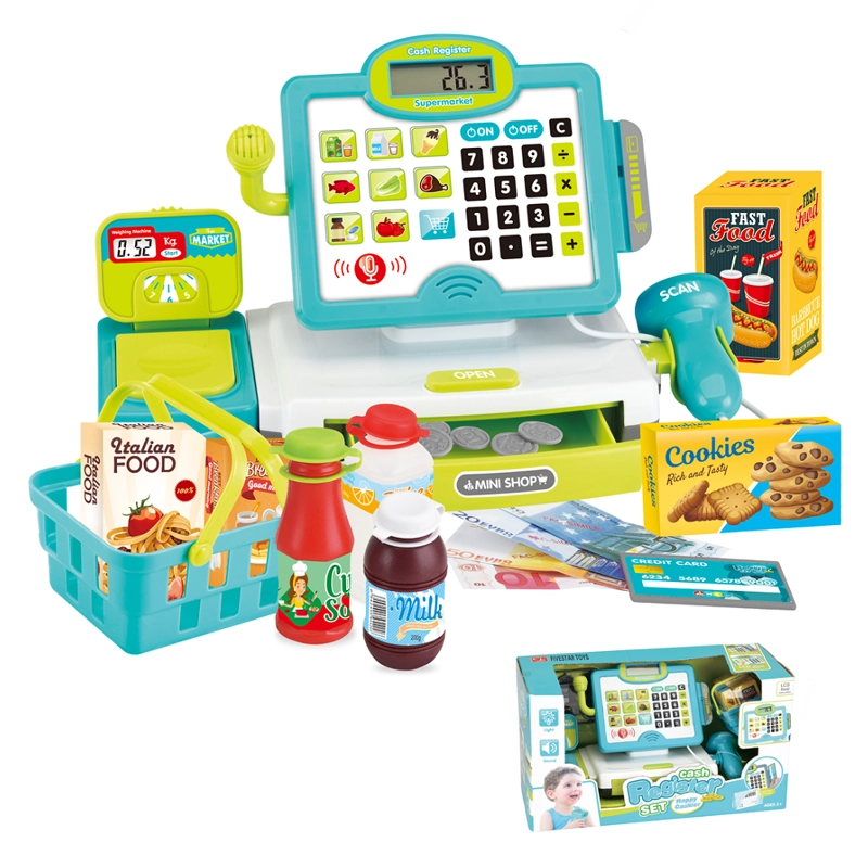 CAJA REGISTRADORA VERDE CON ESCANER Y SONIDOS +20 ACCESORIOS - 1