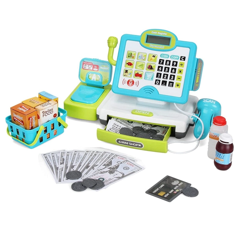 CAJA REGISTRADORA VERDE CON ESCANER Y SONIDOS +20 ACCESORIOS - 6