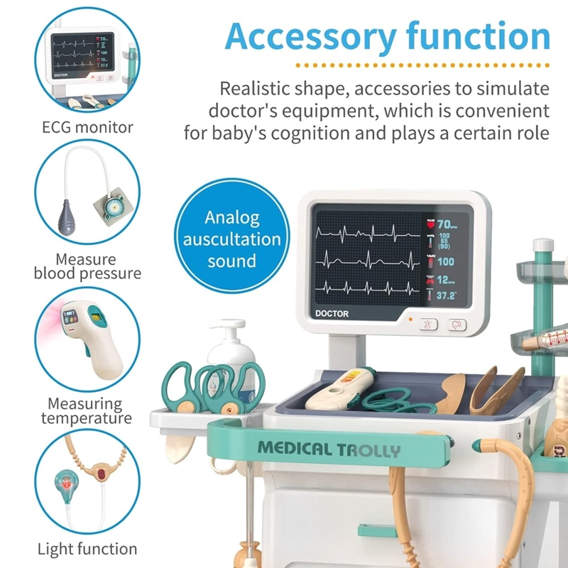 ESTACIÓN MEDICA CARRITO DE DOCTOR CON X-RAY PARA NIÑOS - 4