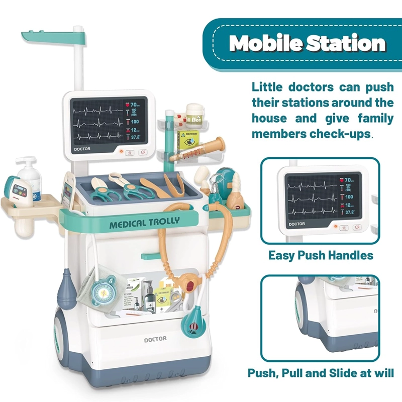 ESTACIÓN MEDICA CARRITO DE DOCTOR CON X-RAY PARA NIÑOS - 5