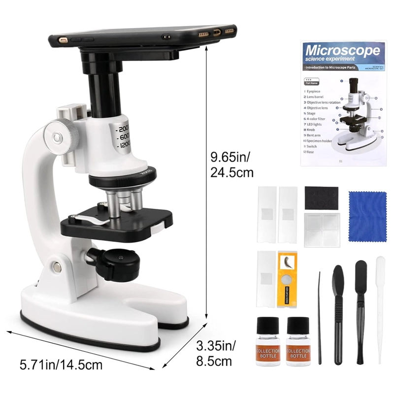 SET MICROSCOPIO PARA NIÑOS CON LUZ LED +15 ACCESORIOS - 3