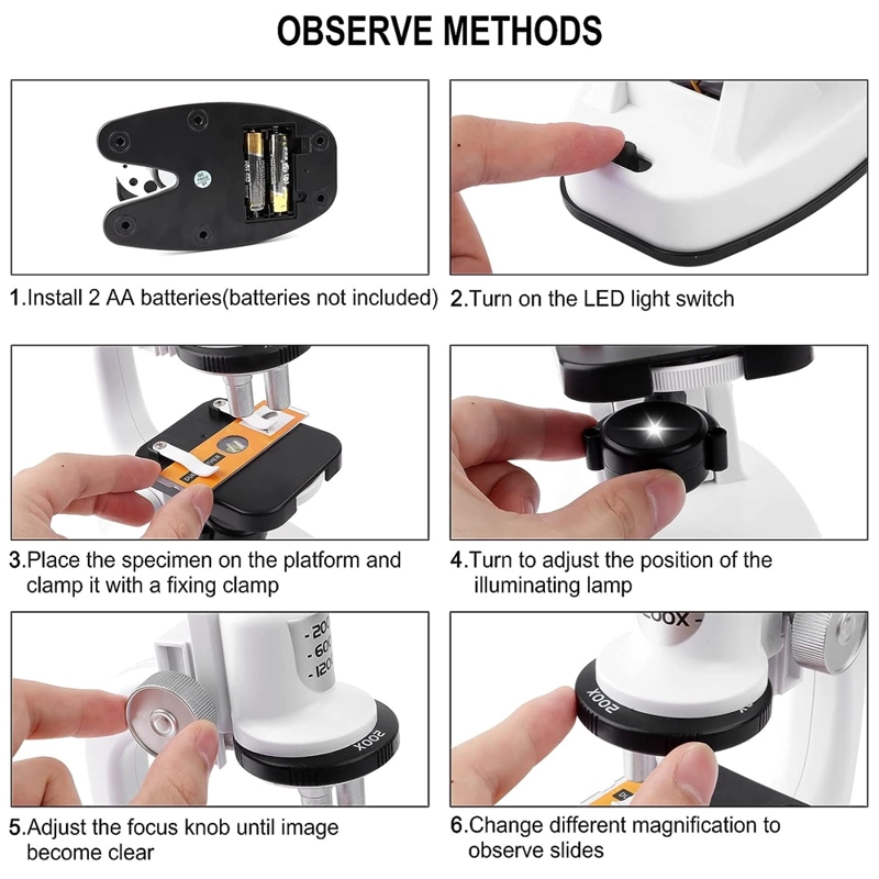 SET MICROSCOPIO PARA NIÑOS CON LUZ LED +15 ACCESORIOS - 5