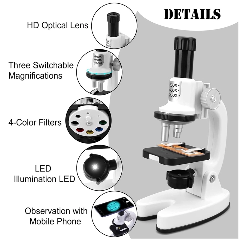 SET MICROSCOPIO PARA NIÑOS CON LUZ LED +15 ACCESORIOS - 6
