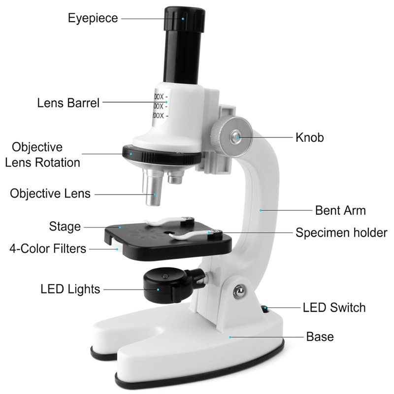 SET MICROSCOPIO PARA NIÑOS CON LUZ LED +15 ACCESORIOS - 7