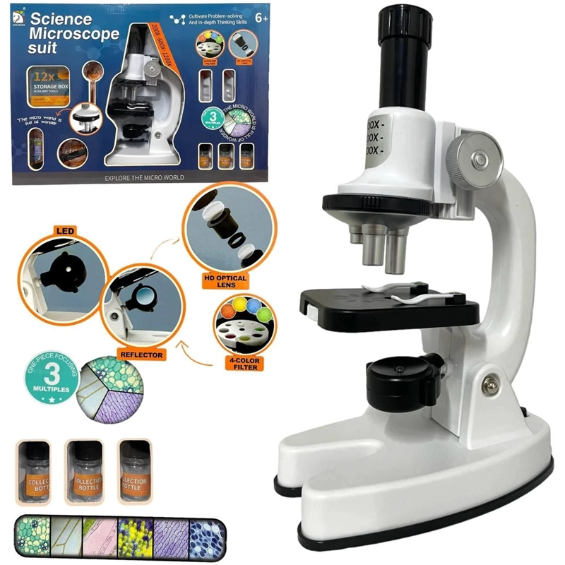 SET MICROSCOPIO PARA NIÑOS CON LUZ LED 30 ACCESORIOS - 1