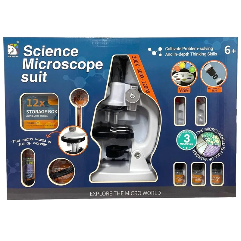 SET MICROSCOPIO PARA NIÑOS CON LUZ LED 30 ACCESORIOS - 2