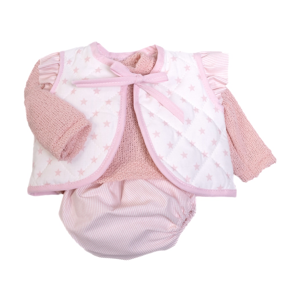 ROPA ANTONIO JUAN PARA MUÑECAS REBORN 42 CM - CHALECO ROSA ESTRELLITAS - 1