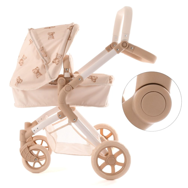 COCHE PARA MUÑECAS REBORN ROMA PRAMS TEDDY SINGLE - 2