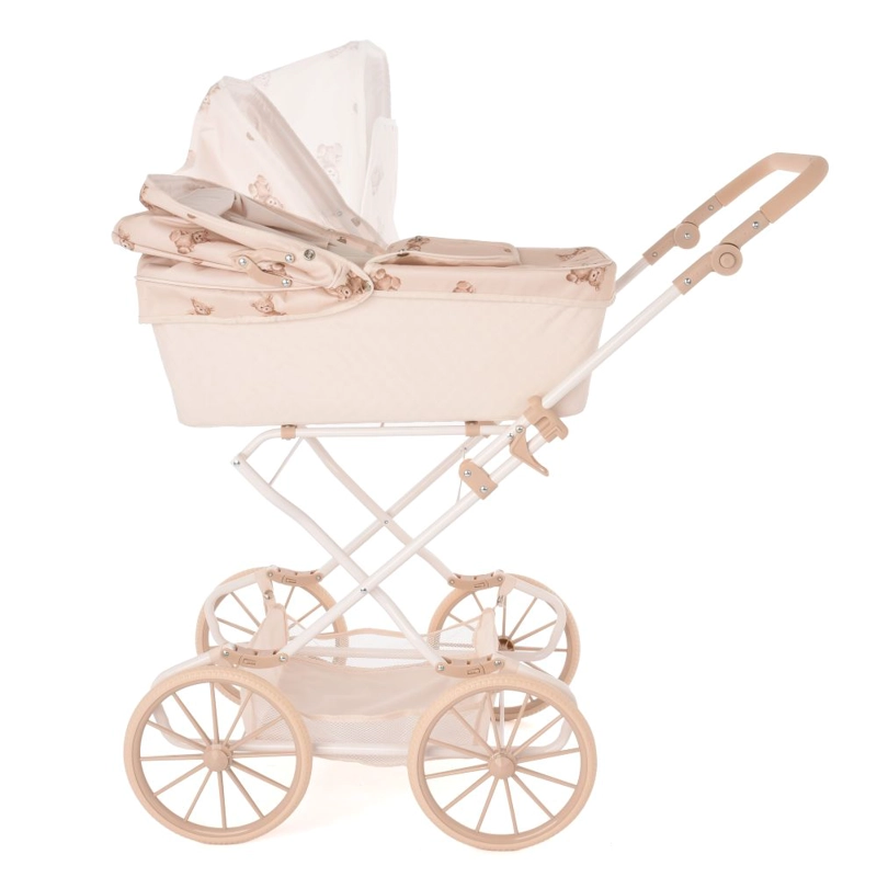 COCHE PARA MUÑECAS ROMA PRAMS TEDDY REBORN CON PARASOL - 3