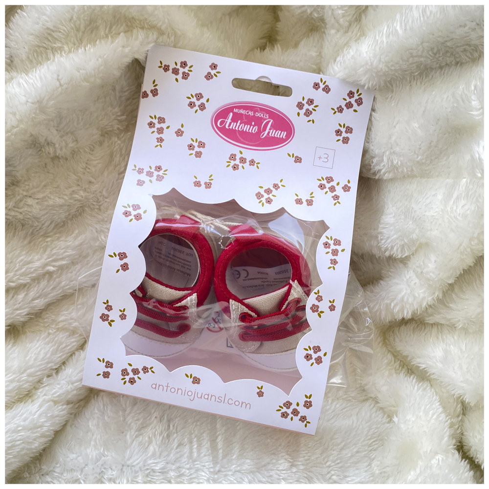 ZAPATOS ANTONIO JUAN PARA MUÑECAS REBORN 42 CM - ZAPATILLAS ROJAS - 2