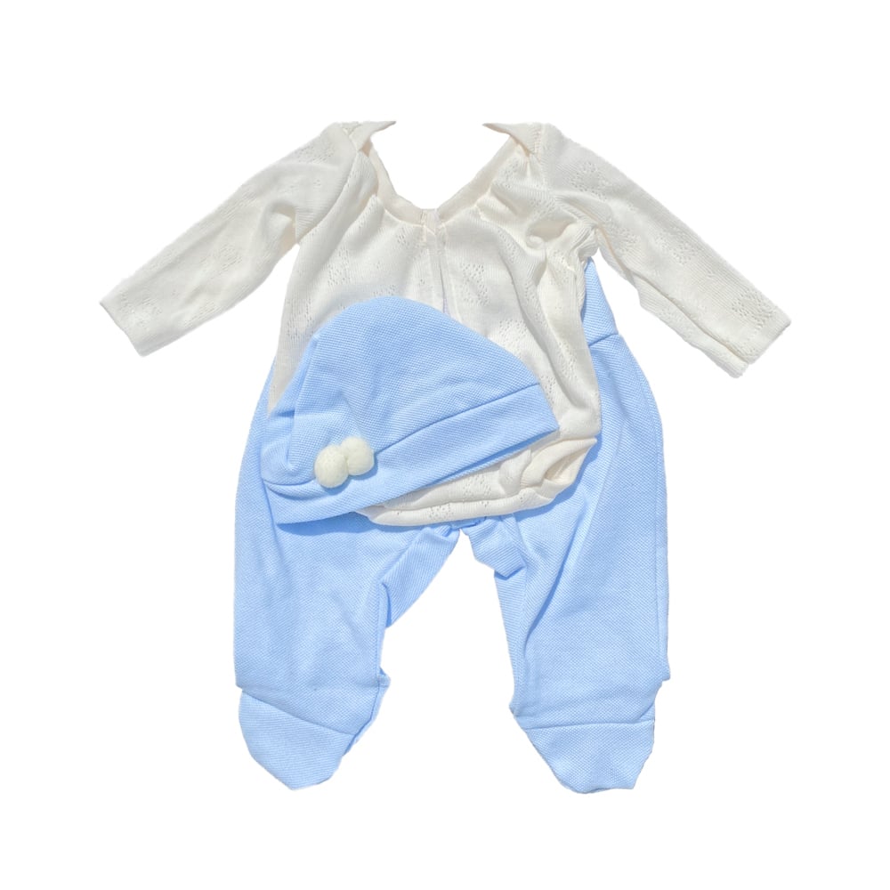 ROPA ANTONIO JUAN PARA MUÑECAS REBORN 42CM - PIJAMA CELESTE - 1