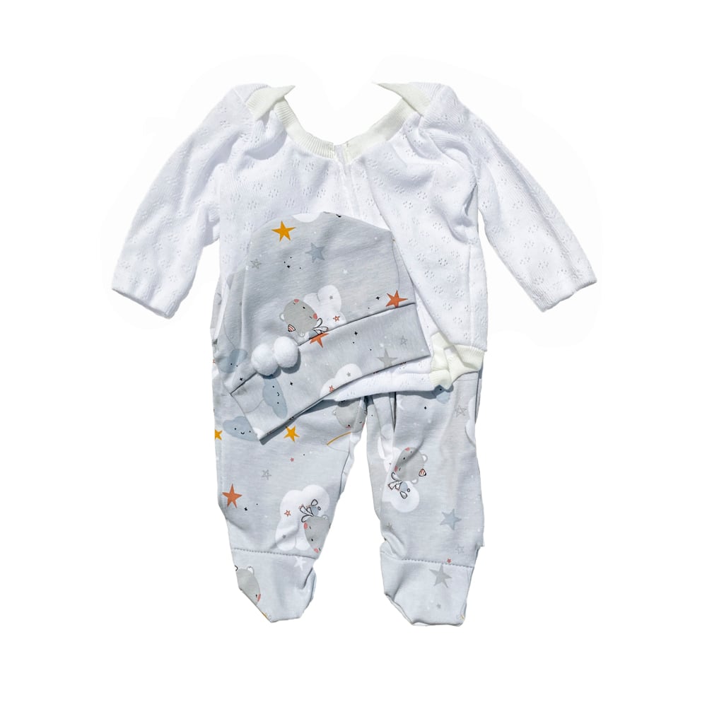 ROPA ANTONIO JUAN PARA MUÑECASRE REBORN 42CM - PIJAMA GRIS - 1