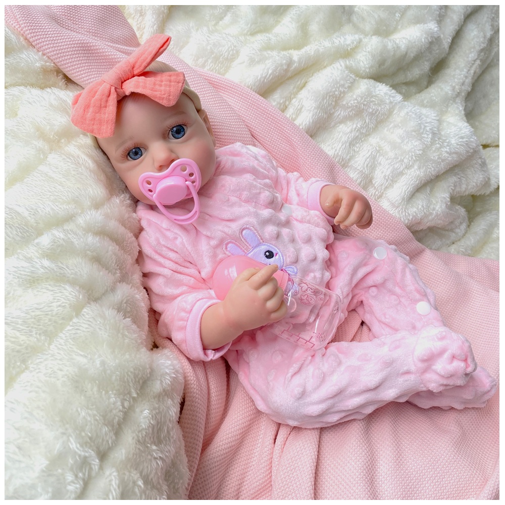 MUÑECA REBORN RECIÉN NACIDA LULÚ VINILO SILICONADO 45CM - 4