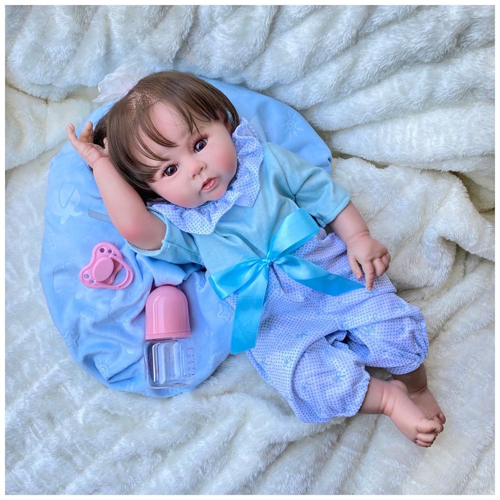 MUÑECA REBORN RECIÉN NACIDA RAVEN VINILO SILICONADO 45 CM - 1