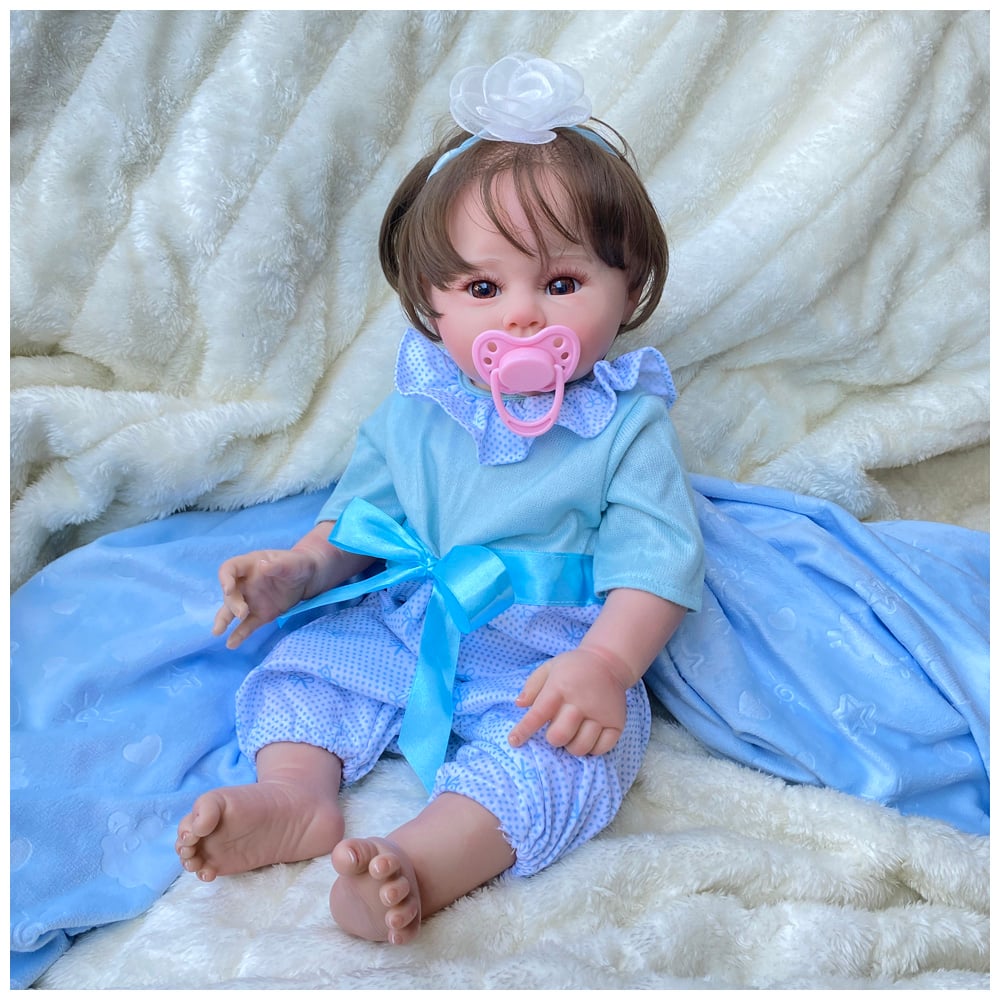 MUÑECA REBORN RECIÉN NACIDA RAVEN VINILO SILICONADO 45 CM - 2