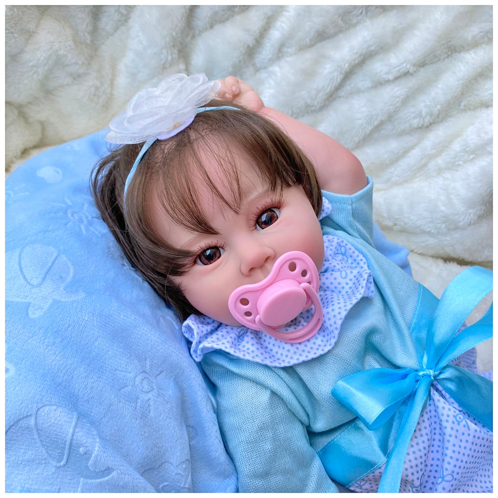 MUÑECA REBORN RECIÉN NACIDA RAVEN VINILO SILICONADO 45 CM - 3
