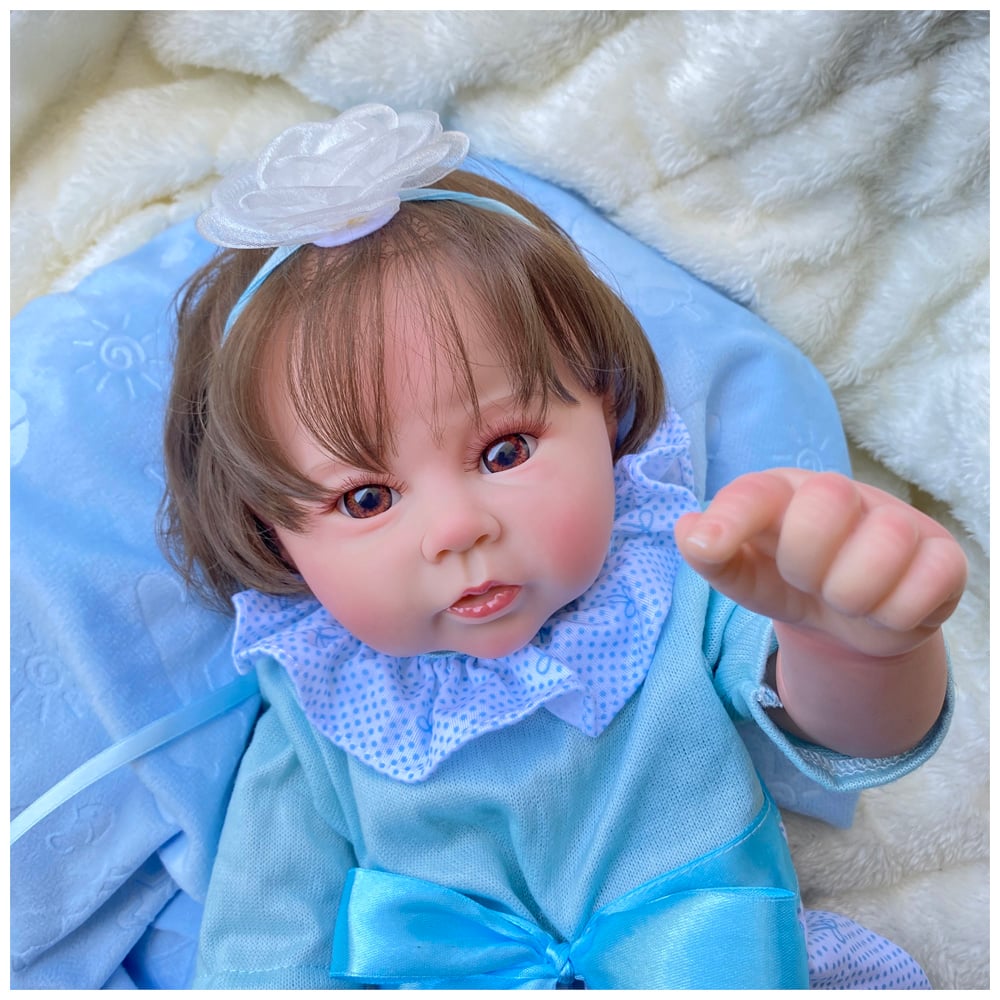 MUÑECA REBORN RECIÉN NACIDA RAVEN VINILO SILICONADO 45 CM - 5