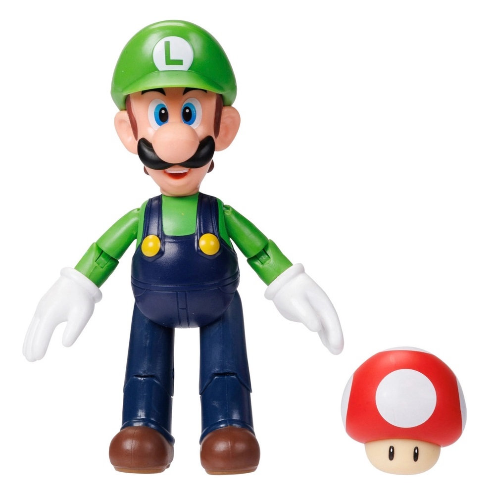 FIGURA ARTICULADA SUPER MARIO - LUIGI CON CHAMPIÑÓN 10 CM - 2