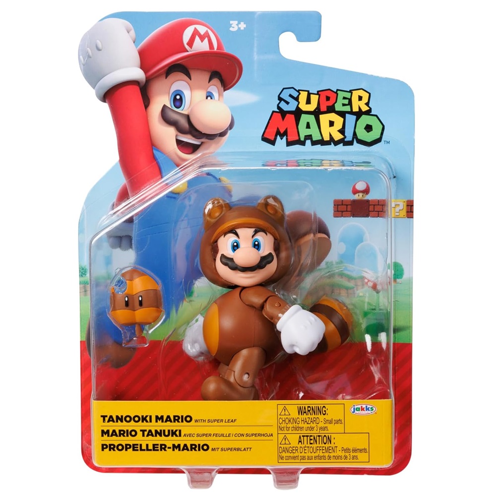 FIGURA ARTICULADA SUPER MARIO - MARIO TANOOKI 10 CM - 1