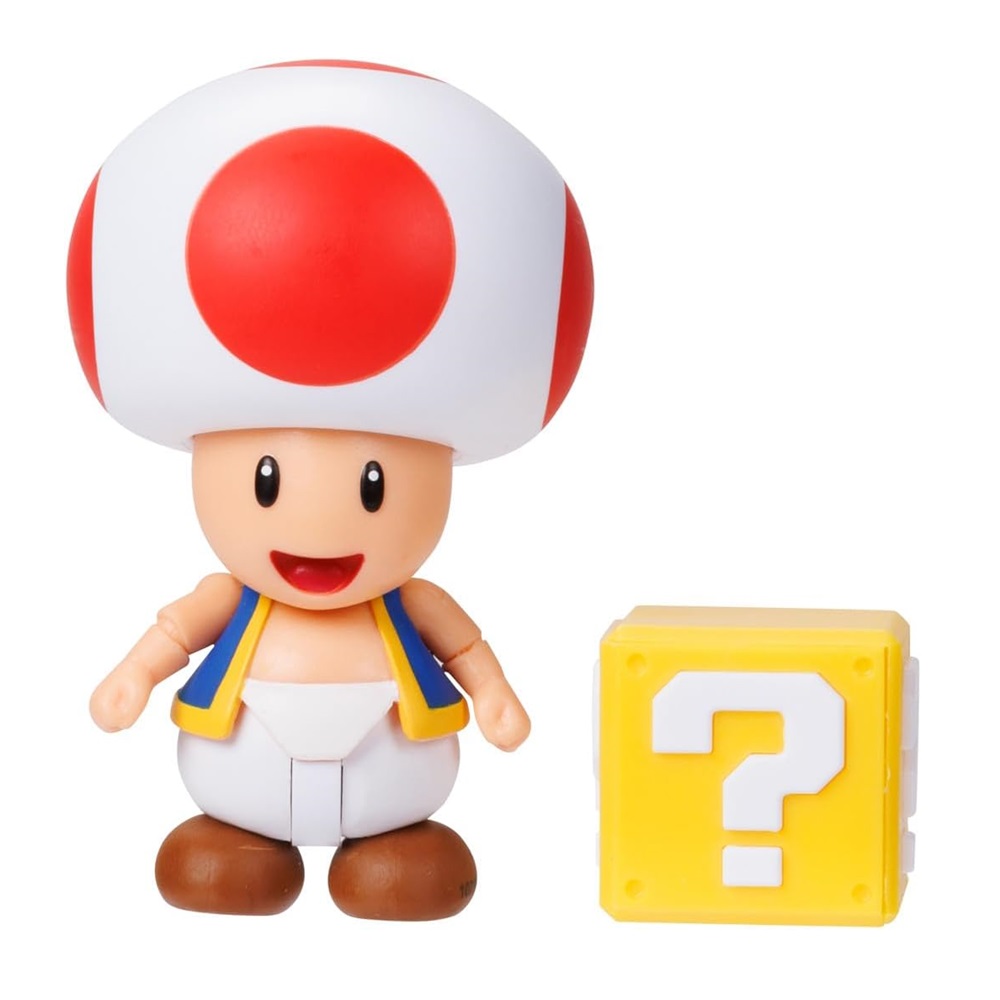 FIGURA ARTICULADA SUPER MARIO - TOAD CON BLOQUE 10 CM - 2