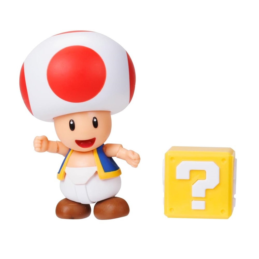 FIGURA ARTICULADA SUPER MARIO - TOAD CON BLOQUE 10 CM - 3