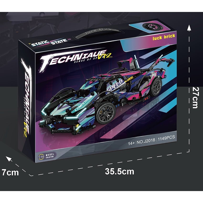 AUTO DE CARRERAS ARMABLE F1 CYBERPUNK V12 1149 PIEZAS - 2