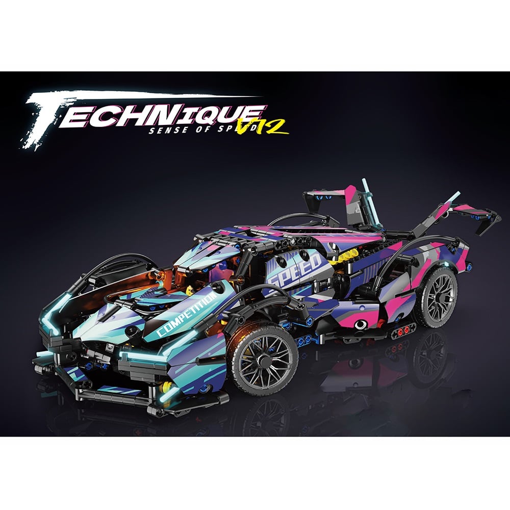 AUTO DE CARRERAS ARMABLE F1 CYBERPUNK V12 1149 PIEZAS - 3