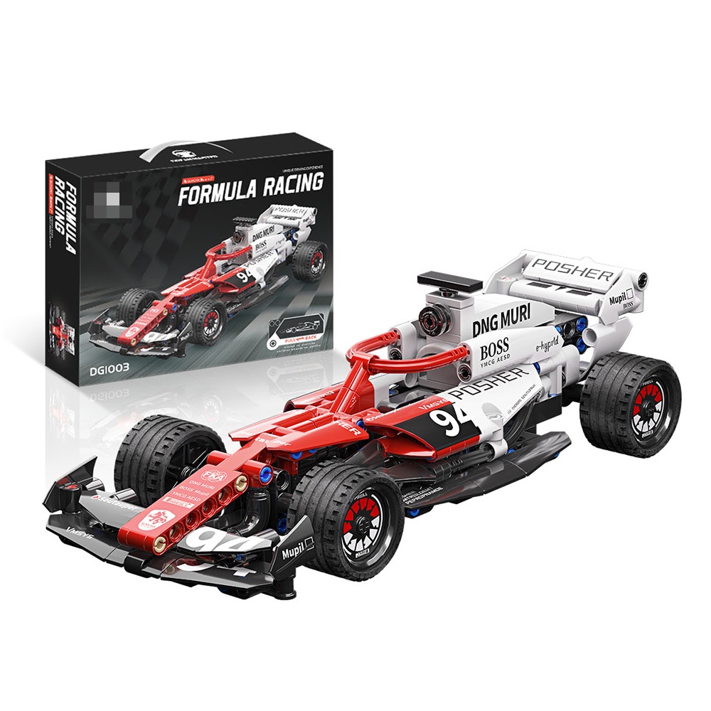 AUTO DE CARRERAS ARMABLE F1 BLANCO/ROJO 264 PIEZAS - 1