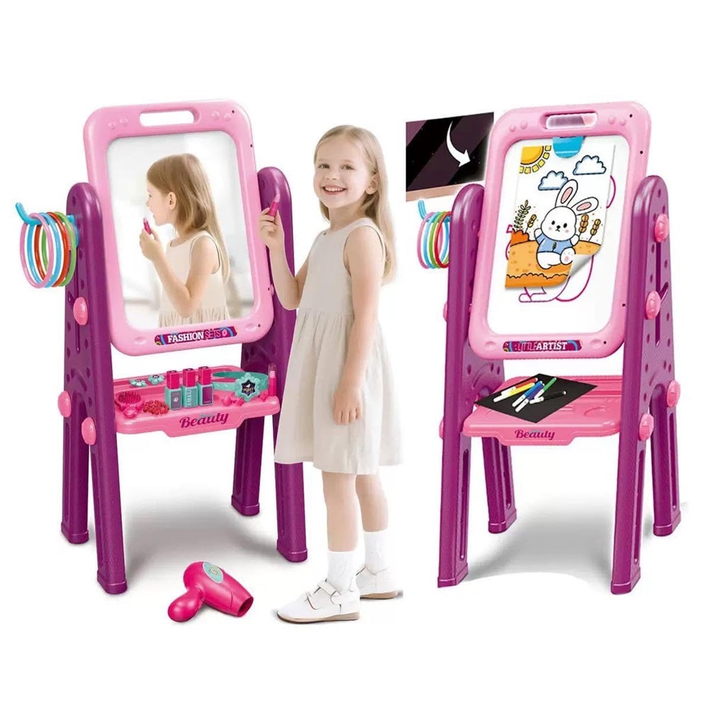 TOCADOR PARA NIÑAS 2 EN 1 CON PIZARRA Y ACCESORIOS - 2
