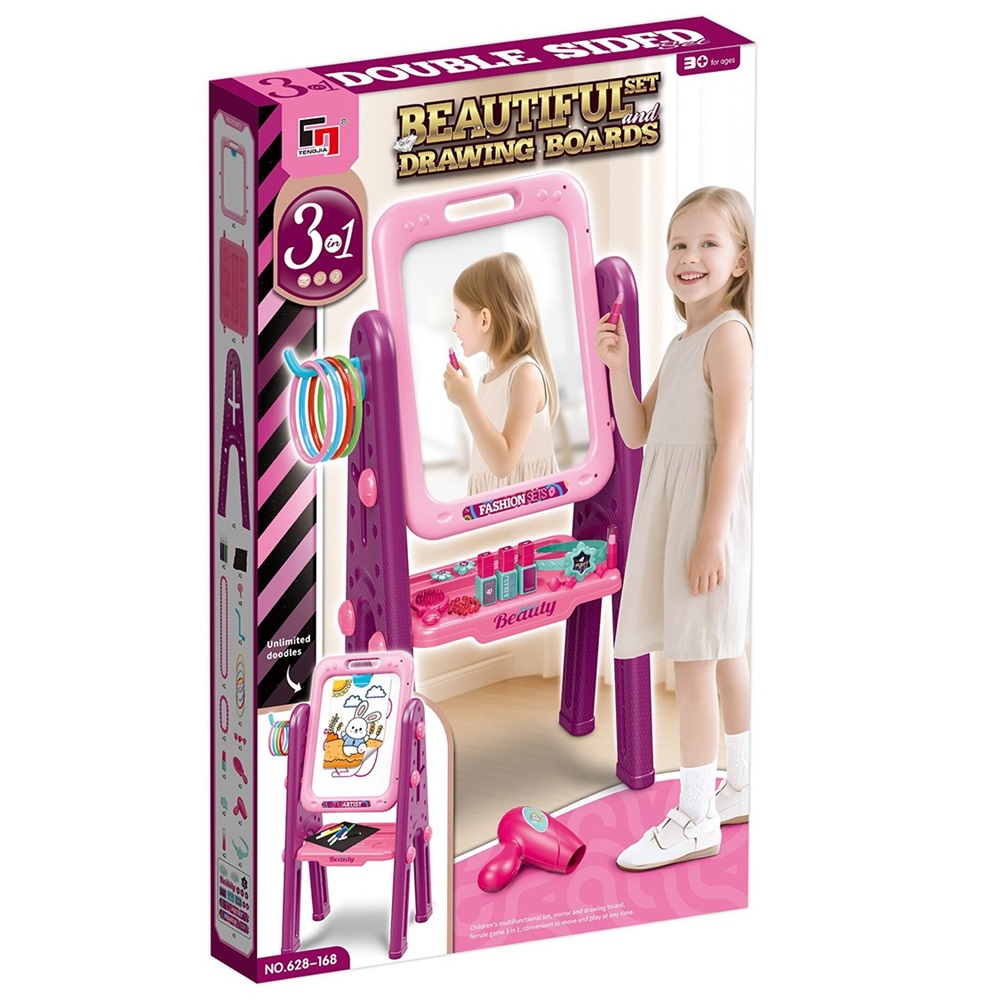 TOCADOR PARA NIÑAS 2 EN 1 CON PIZARRA Y ACCESORIOS - 3