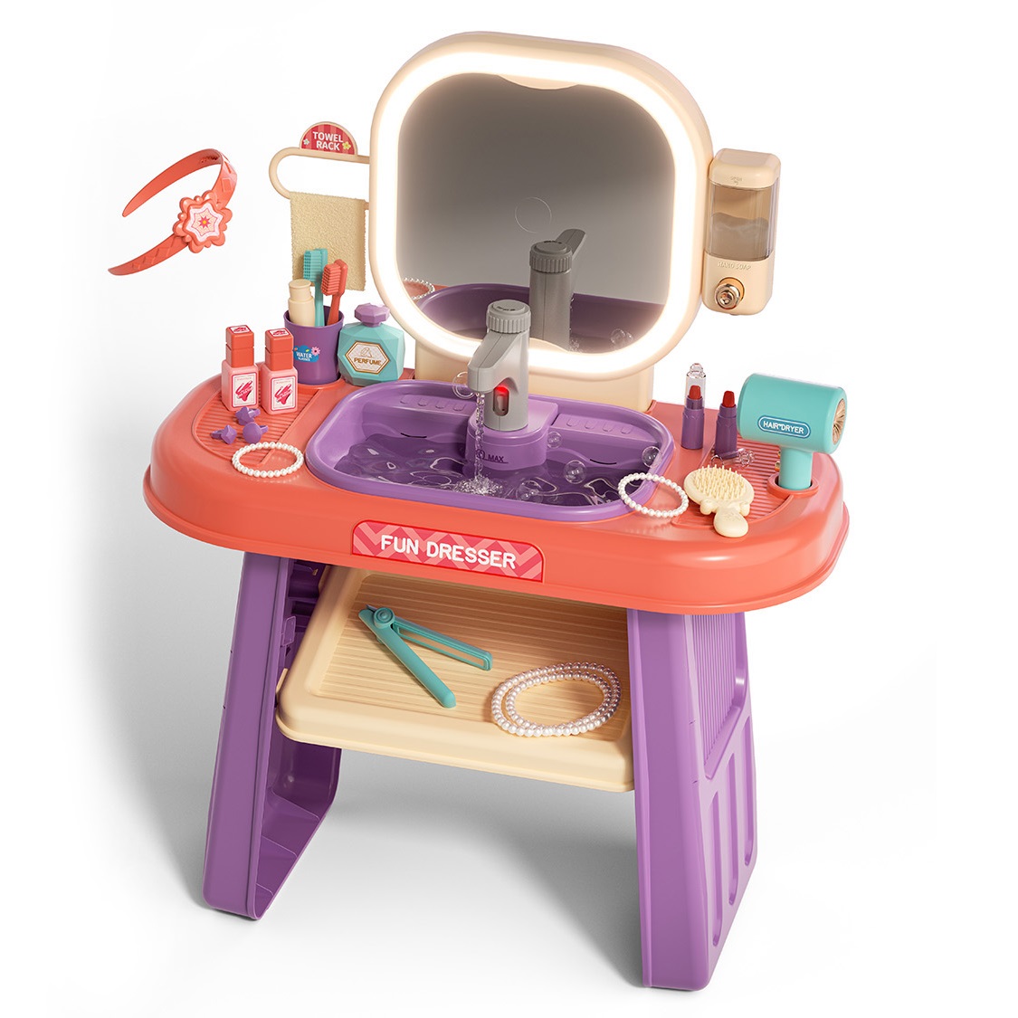 TOCADOR PARA NIÑAS CON LUZ LED Y SONIDOS +23 ACCESORIOS - 1