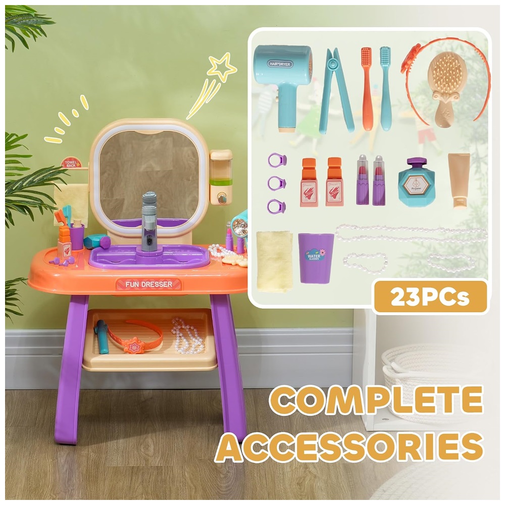 TOCADOR PARA NIÑAS CON LUZ LED Y SONIDOS +23 ACCESORIOS - 5