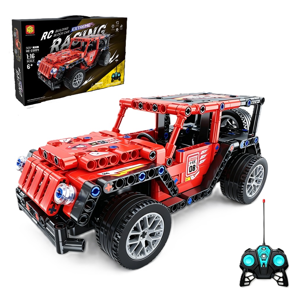 AUTO CAMIONETA ARMABLE RC ROJO 505 PCS A CONTROL REMOTO - 1