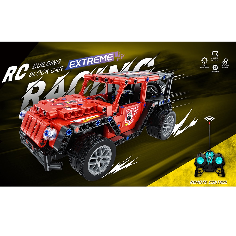 AUTO CAMIONETA ARMABLE RC ROJO 505 PCS A CONTROL REMOTO - 3