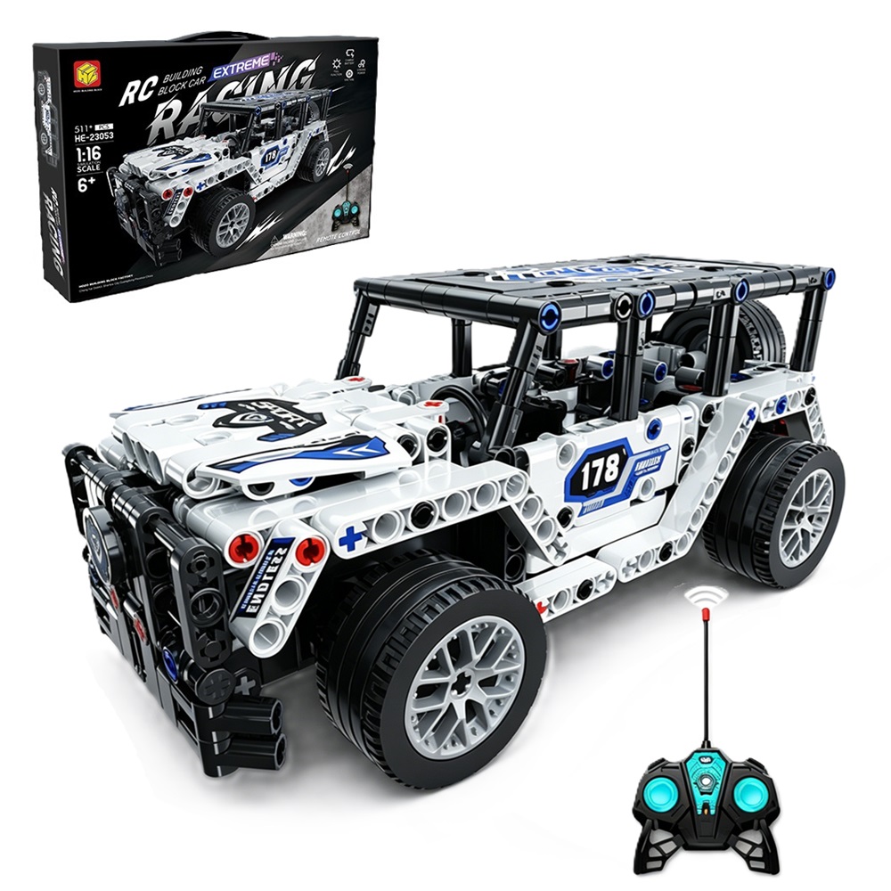 AUTO CAMIONETA ARMABLE RC BLANCO 511 PCS A CONTROL REMOTO - 1
