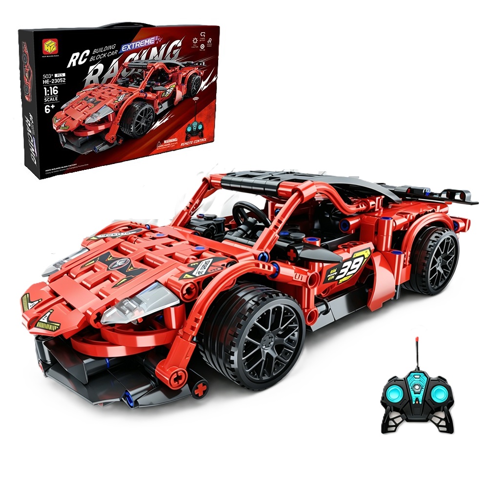 AUTO DE CARRERAS ARMABLE RC ROJO 503 PCS A CONTROL REMOTO - 1