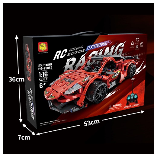 AUTO DE CARRERAS ARMABLE RC ROJO 503 PCS A CONTROL REMOTO - 2