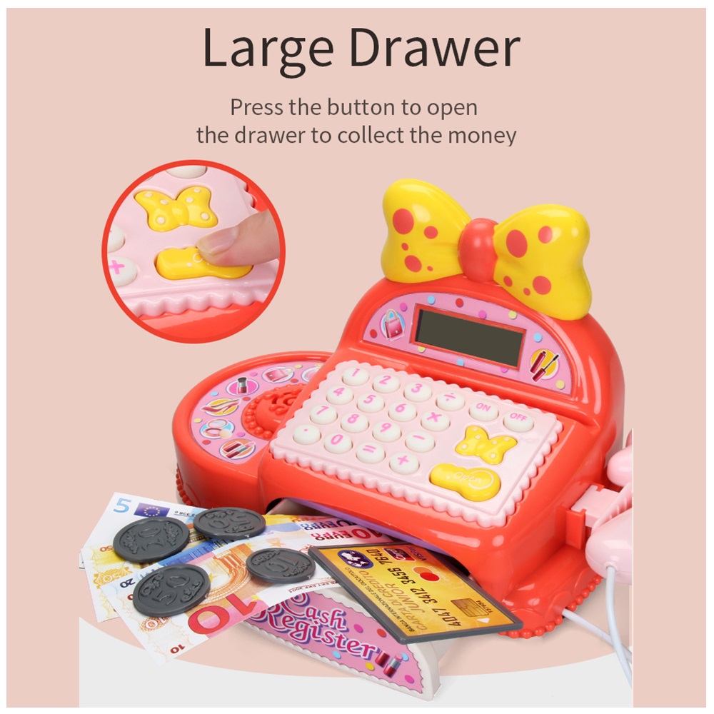 SET CAJA REGISTRADORA CON CARRITO DE COMPRAS +30 ACCESORIOS - 2