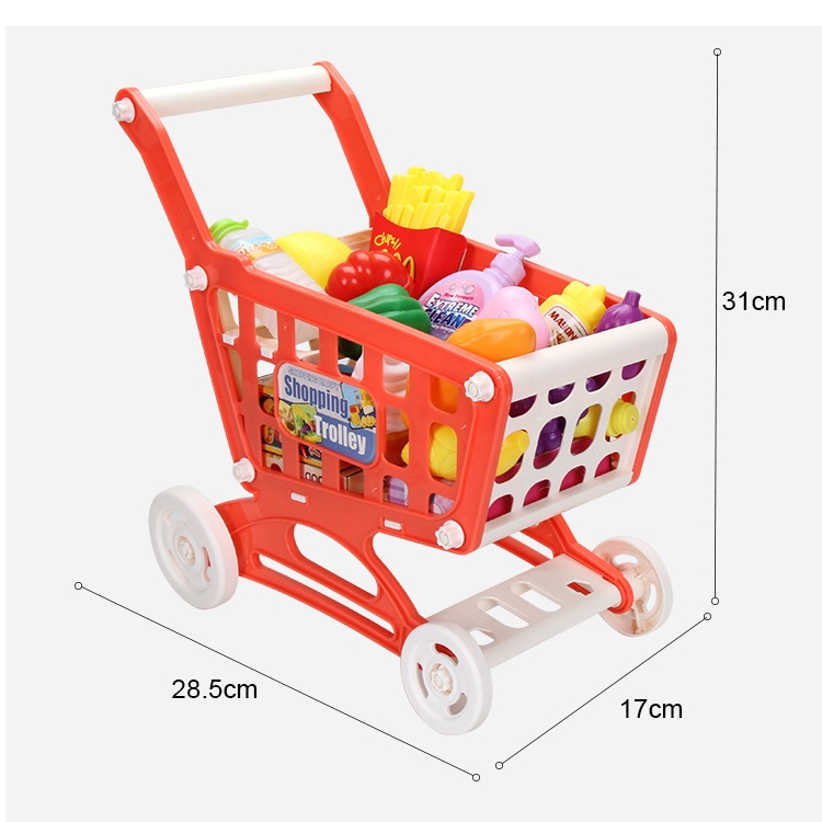 SET CAJA REGISTRADORA CON CARRITO DE COMPRAS +30 ACCESORIOS - 4