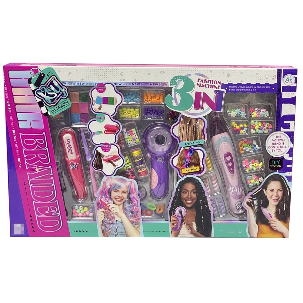 KSY DIY SET DE PEINADOS Y TRENZAS 3 EN 1 PARA NIÑAS - 1