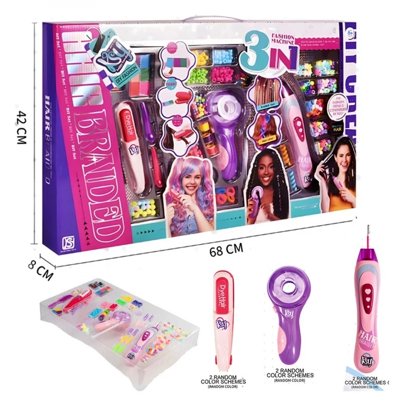 KSY DIY SET DE PEINADOS Y TRENZAS 3 EN 1 PARA NIÑAS - 2