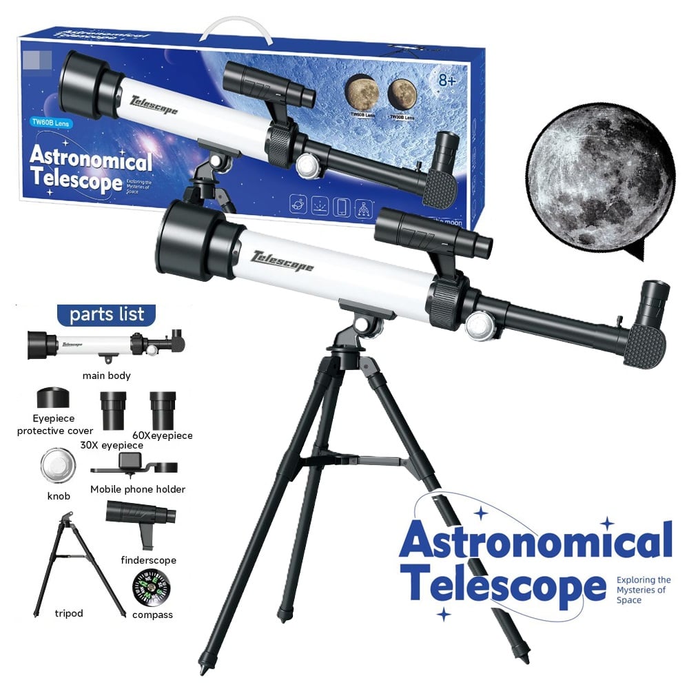 TELESCOPIO ASTRONÓMICO PARA NIÑOS CON TRIPODE Y ACCESORIOS - 1