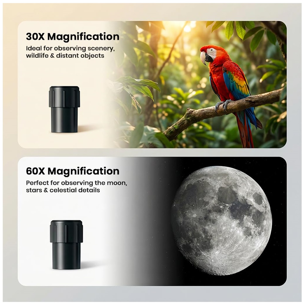 TELESCOPIO ASTRONÓMICO PARA NIÑOS CON TRIPODE Y ACCESORIOS - 6