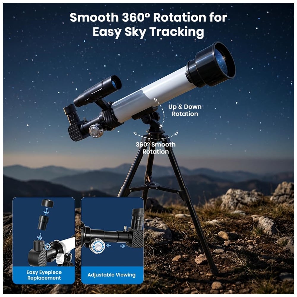 TELESCOPIO ASTRONÓMICO PARA NIÑOS CON TRIPODE Y ACCESORIOS - 7