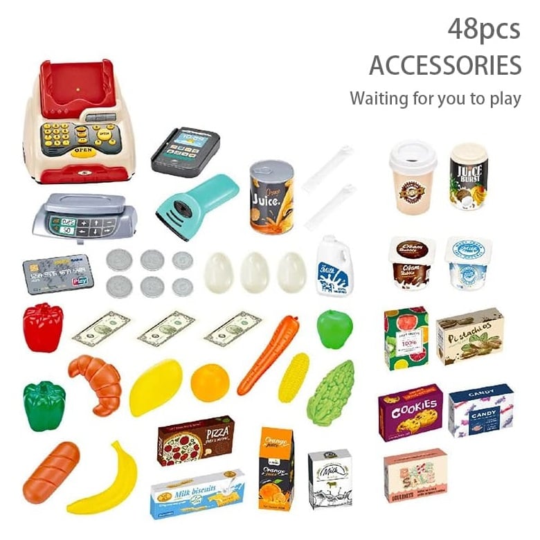 JUEGO SUPERMERCADO SUPERMARKET + COCHE DE COMPRAS 48 PCS - 5