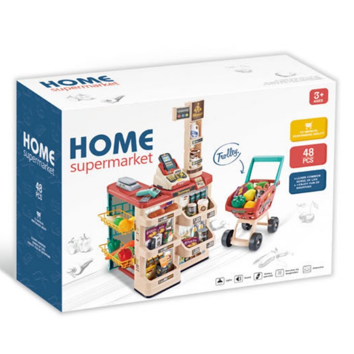 JUEGO SUPERMERCADO SUPERMARKET + COCHE DE COMPRAS 48 PCS - 7