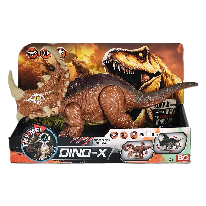 JUGUETE DINOSAURIO TRICERATOPS CON LUZ Y SONIDO 35 CM - 1